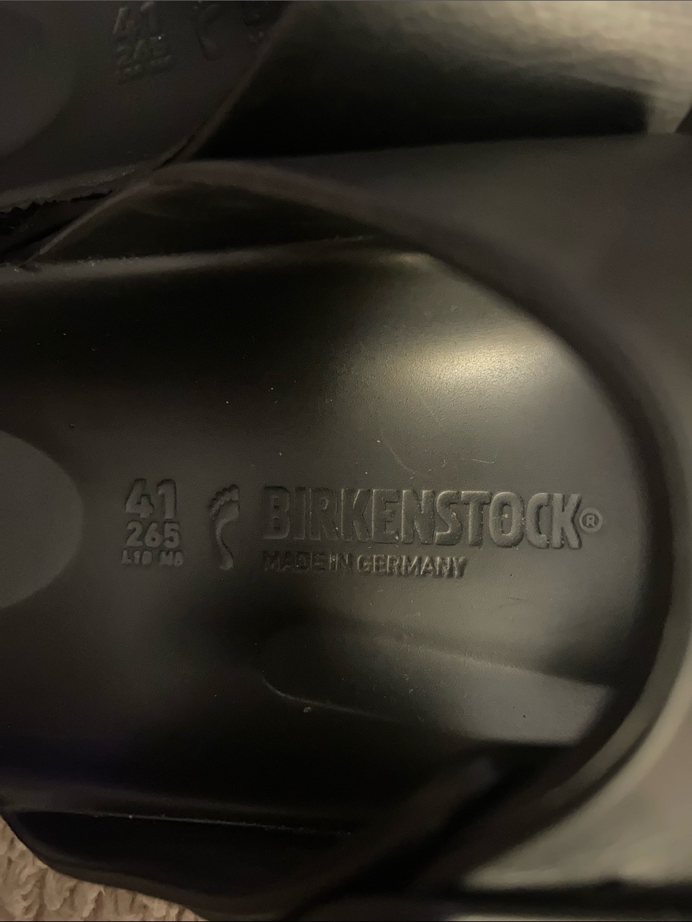 Birkenstock Black Slip-On Sandals with Embossed Logo - Picture 2 of 6